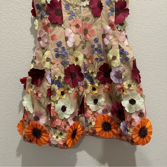 NWT Antonio Melani Sunny Multi Floral Applique Embroidered Mini Dress - Picture 8 of 11